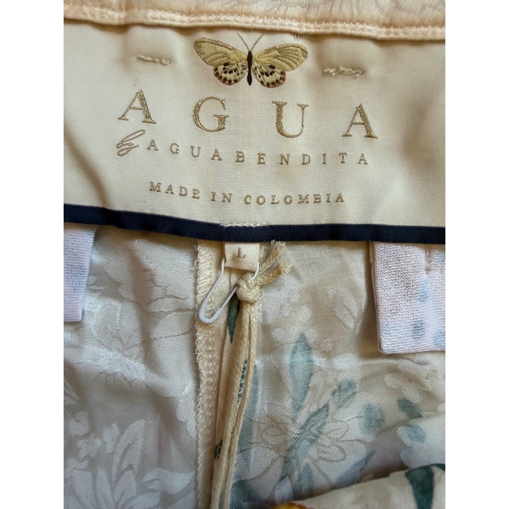 Agua by Agua Bendita Florecer Capullo Floral Wide Leg Trousers Cream Large NWT - Picture 7 of 12